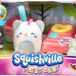 Hot Sale 👍 Squishmallows Squishville! Picnic Set 2-Inch Mini Plush Playset [with Camilla the Caticorn] 🔔
