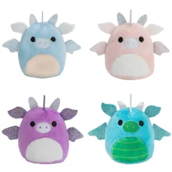 Cheapest 😀 Squishmallows Squishville! Dragons Exclusive 2-Inch Mini Plush 4-Pack Set 🔥